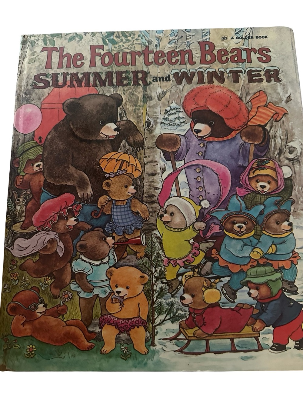 The Fourteen Bears: Summer and Winter Vintage Golden Press Storybook 3rd print